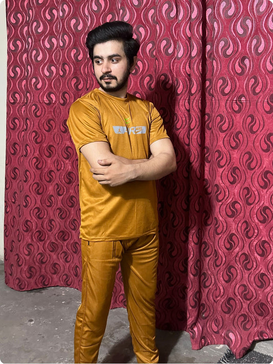Men Summer Tracksuit Mustard