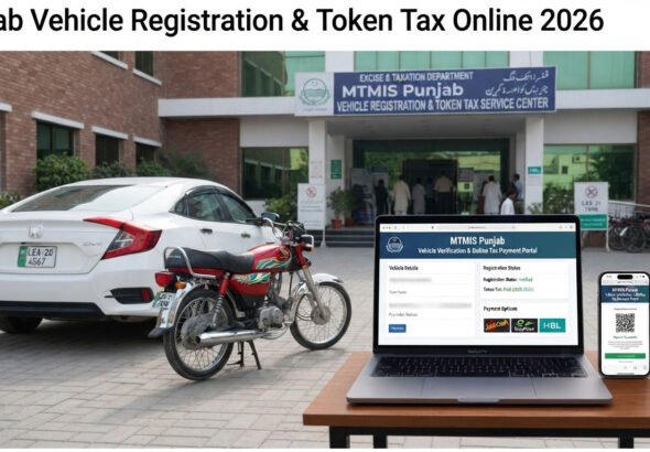 A close-up view of a motorcycle license plate being verified through the official MTMIS digital platform on a smartphone screen.